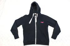 The Superdry Orange Label women size L navy blue full zip jacket sweater