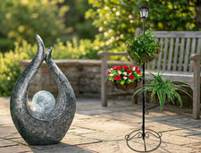 Solar Powered Decorative Lights LED Flower Planter Garden & Sculpture Statues