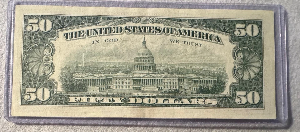 Series 1963-A $50 Star Note $50 Dollar Federal Reserve Note Minneapolis District - Image 2 of 2