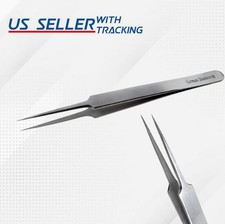 High Precision Lab Tweezers/Forceps Fine Needle Point Tips Stainless Steel 4.75"