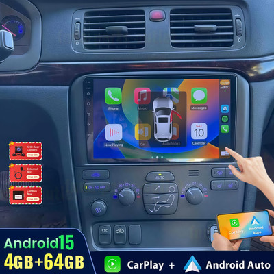 64GB Car Stereo Radio For 2004-2008 Volvo S80 Android 15 Apple Carplay GPS Navi