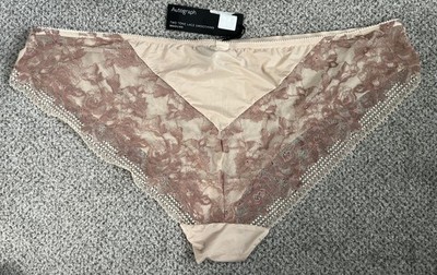 NEU M&S Autograph Nude Mix Two Tone Lace Smoothing Brazilian Slip Gr. 28