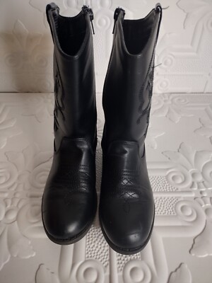 Bebe Girls’ Black Cowgirl Boots Classic Western Style Girls’s Size