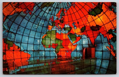 Mapparium Eastern Hemisphere Boston Massachusetts Vintage Postcard 1961