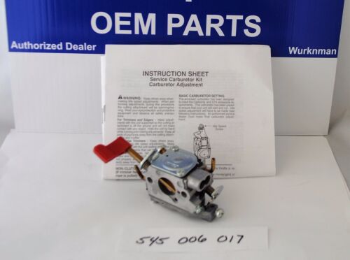  New Genuine OEM 545006017 Poulan Craftsman Trimmer Carburetor Zama C1U-W32 - Afbeelding 1 van 1