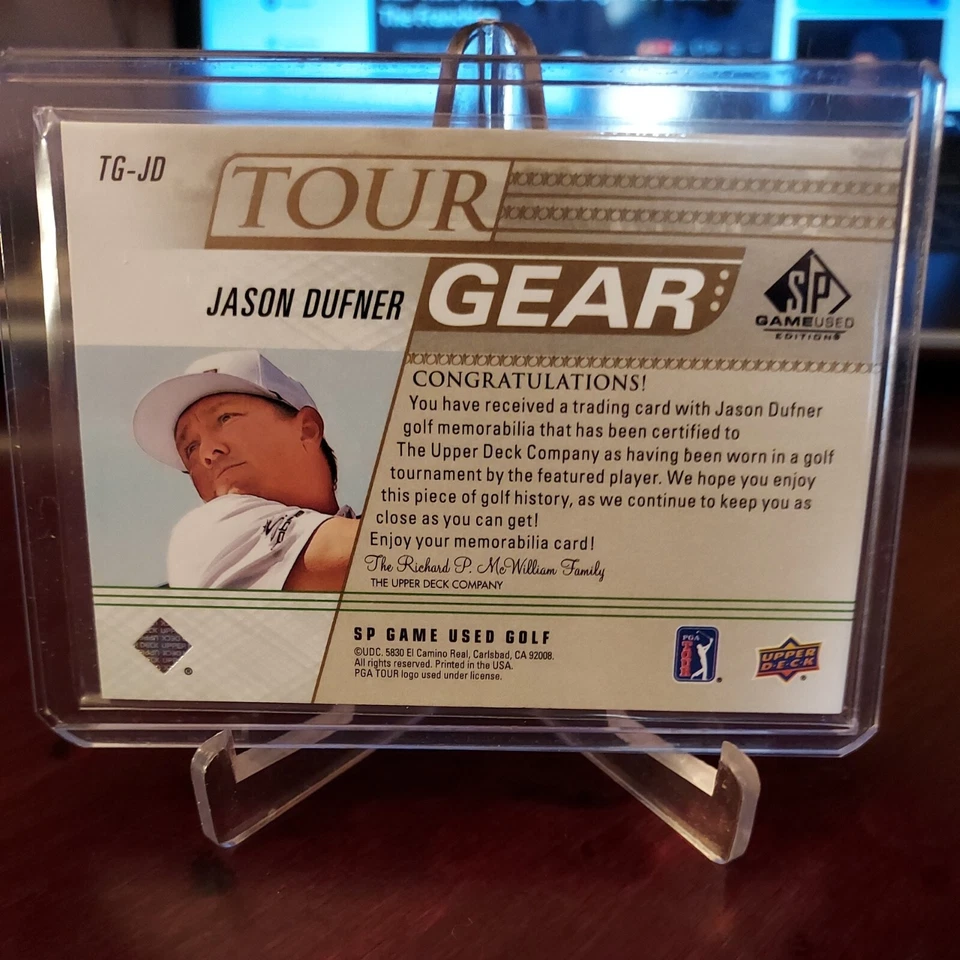 2021 UD SP Game Used Edition Tour Gear Dual Shirt Relic #027/149 Jason Dufner - Image 3 of 3