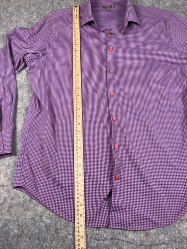 Peter Millar Summer Comfort Shirt Mens Large Pink Blue Plaid Button Down Check - Picture 5 of 7