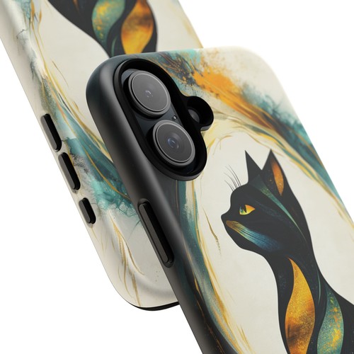 Cat Abstract Yellow Black Phone Case for iPhone, Samsung Galaxy, Pixel - 第 26/240 張圖片