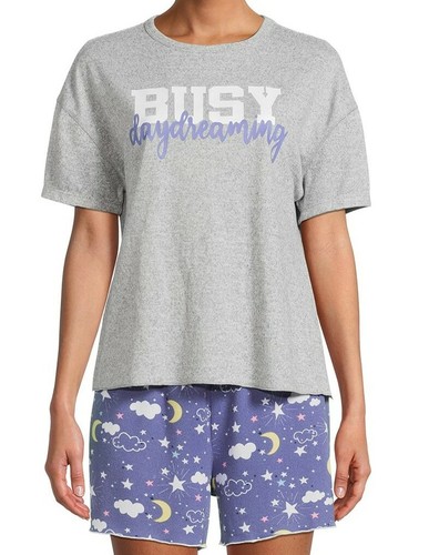 Busy Daydreaming shorts top pajamas pjs NWT juniors plus 2X stars moons clouds - Picture 2 of 3