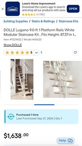 DOLLE LUGANO Modular Staircase $1250 OBO