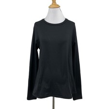 Spyder Shirt Women M Medium Black High Performance Active Thumbhole Fleece Lined