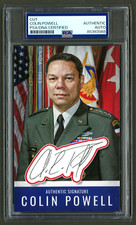 Colin Powell Signed Cut (PSA) 1st African American Secretary of State Photo Card