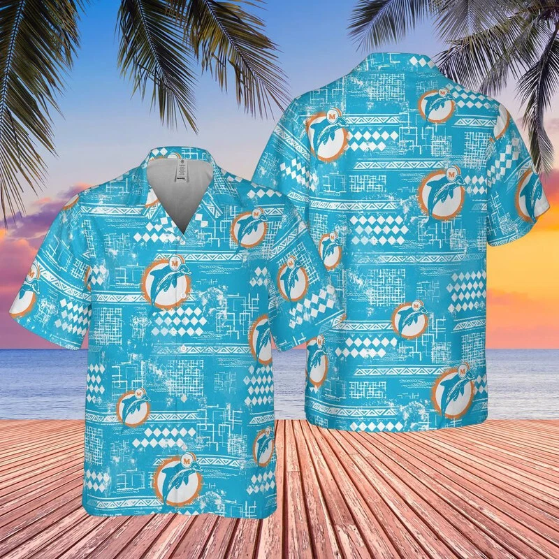 miami dolphins aloho hawaiian shirt, hawaii pattern, 80s retro shirt
