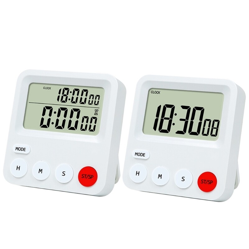 Alarm Clock 24 Hours Kitchen Digital Timer Alarm Clock Large LCD Display Clock-image