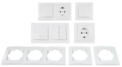 ETT1534846 Schalter und Steckdosen Set McPower Flair ''Flur'', 13-teilig, weiß