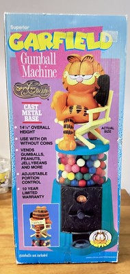 Superior Toy Garfield The Cat Gum Ball Machine Unused In Original Packaging