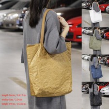 Womens Ladies Vintage Tote Bags Kraft Paper Shoulder Shopping Handbags