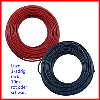 0,25€/M) Aeronaut LITZE 10m Modellbau- Kabel Einadrig 24x0,1mm Schwarz, Rot