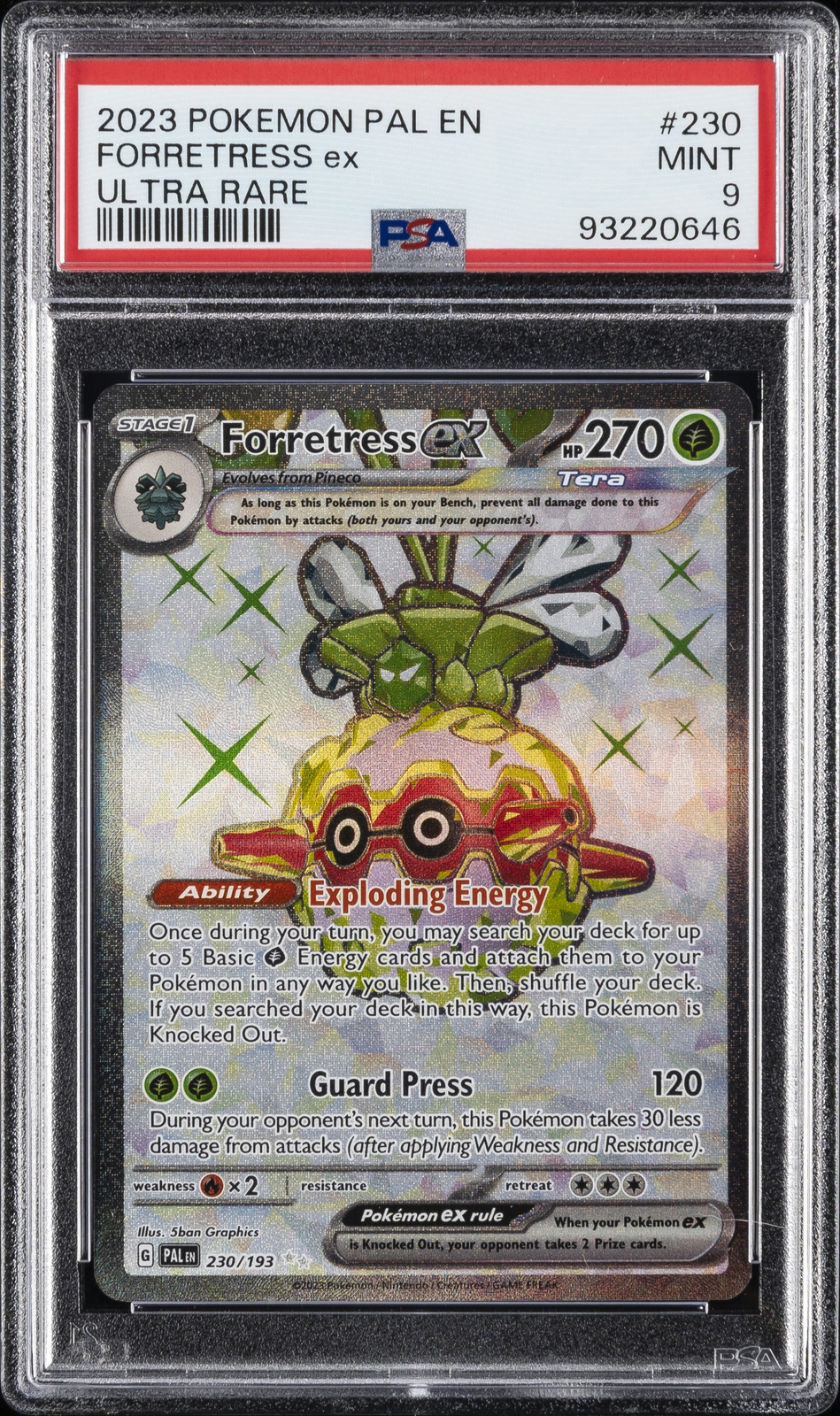2023 POKEMON PAL EN-PALDEA EVOLVED ULTRA RARE #230 FORRETRESS EX PSA 9