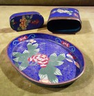 Cloisonné  Smoking set Lotus Floral Design Antique — photo 3