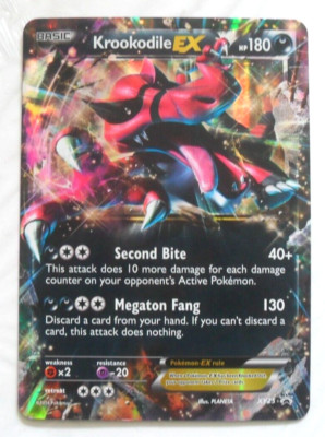 2014 POKEMON KROOKODILE EX HP 180 BLACK STARS XY 25 FULL HOLO