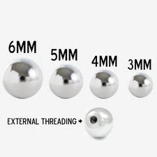 BodyJewelryOnline Screw Balls Replacement 10 Pack Surgical Steel 316L 14G 4 Size