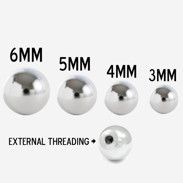 Screw Balls Replacement 10 Pack Surgical Stainless Steel 316L 14G 4