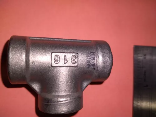 NEW HTM NPT Stainless Steel 316 Pipe Fitting, Tee, 1/2" NPT FEMALE