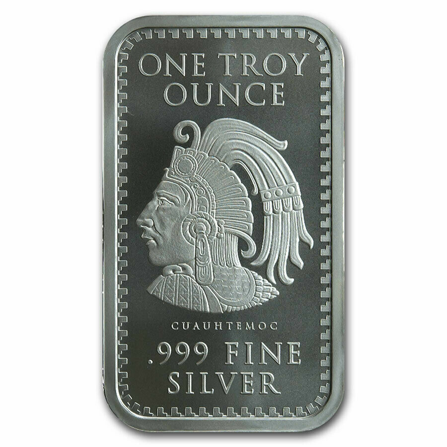 Aztec Calendar Silver Bar - 1 oz .999 Fine Silver - Mayan
