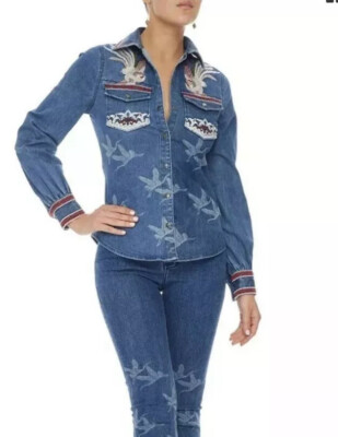 Camilla Franks For The Fans Denim Jacket Button Shirt Size 1 10 Small $4 EXPRESS