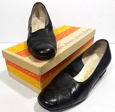 Vtg NATURALIZER FUNSTERS Black Dress Shoes Box Womens 8 Heels Pumps Duo-Texture