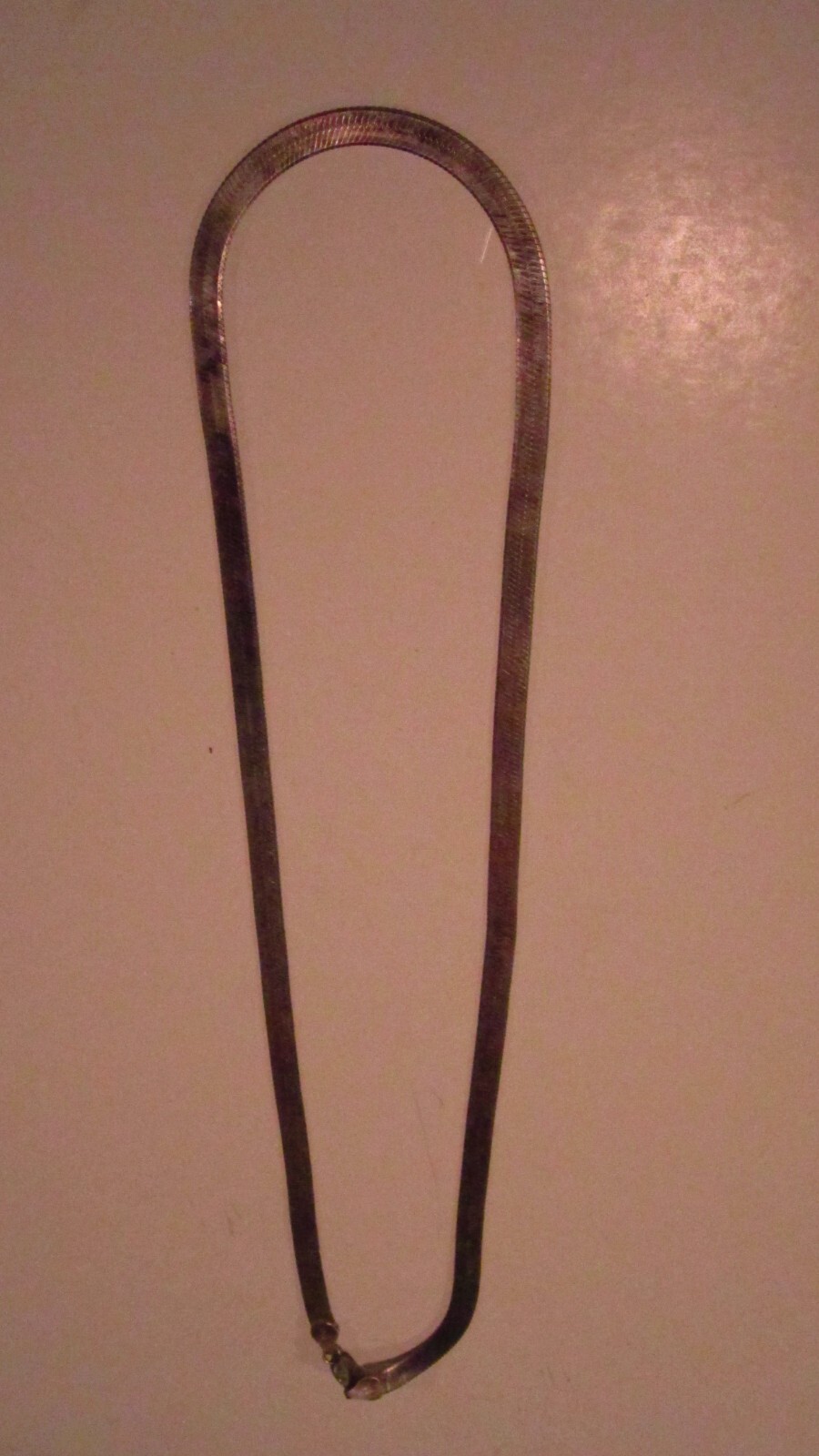 Solid 925 Sterling Silver Herringbone Chain Neckl… - image 1