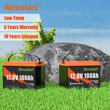 12V 100Ah LiFePO4 Lithium Battery Pack for RV Marine Solar System with Bluetooth
