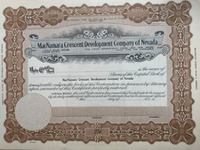 USA Aktie MacNamara Crescent Development Company of Nevada blanko Papier