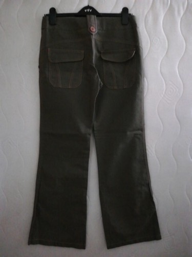 Ladies Dorothy Perkins Khaki Boot Cut 100% Cotton Jeans Size UK12/EU40 BNWOT - Picture 2 of 6