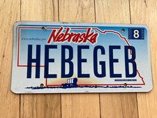 2006 Nebraska Vanity License Plate - HEBEGEB - Hebegebees?