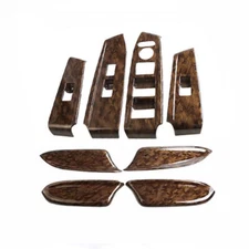 Fit For Honda Accord 2008-2013 Dark Wood Grain Window Lock Lift Panel Frame 8pcs