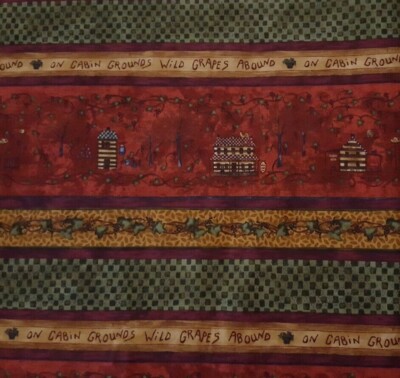 The Wild Grape Inn BTY Carol Endres Red Rooster Teapot Bee Hive Tea Brown