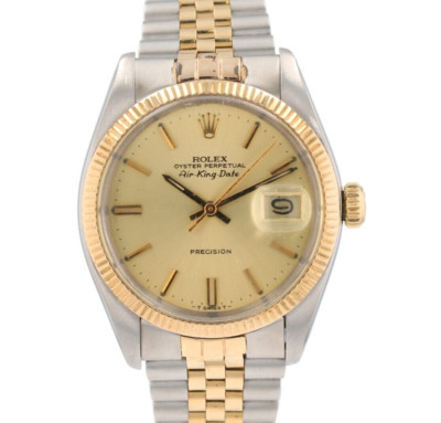 Rolex Air-King-Date 5701 36mm Champagne Indexs Dial  Bezel Jubilee Band
