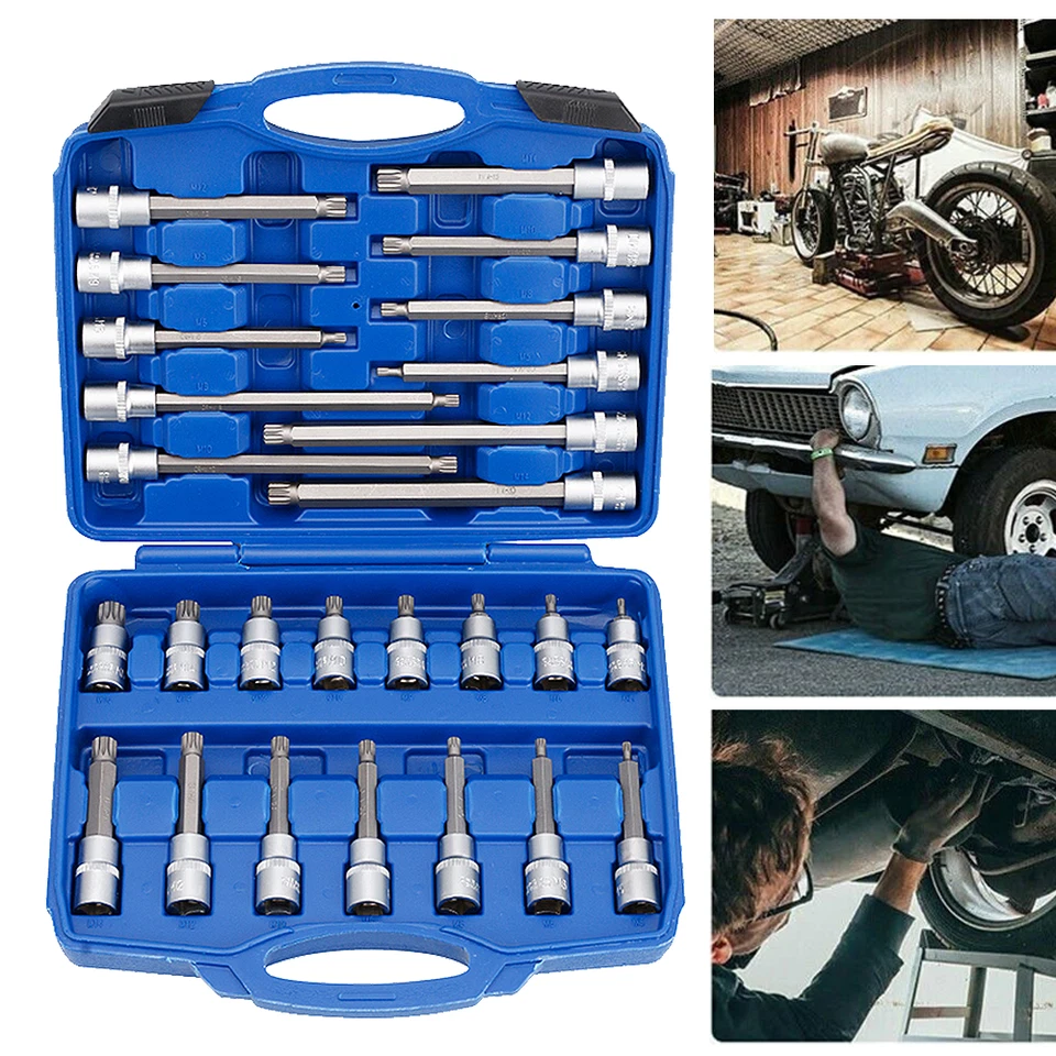 INNEN VIELZAHN STECKSCHLÜSSEL-SATZ 1/2 ZOLL12-KANT STECK-NÜSSE 26-TEILIG - Bild 3 von 4