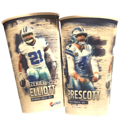 Dallas Cowboys 3D 32 Oz Plastic Souvenir Cup Elliot-Lamb-Prescott Pepsi ...