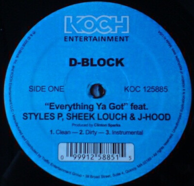 D-Block - Everything Ya Got / VG+ / 12'''', Single