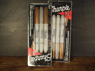 2x Sharpie Metallic Permanent Markers, 3 Count Gold+Silver+Bronze