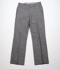 Vintage 70s Streetwear Mens 34x31 Wool Flared Wide Leg Chino Pants Plaid USA
