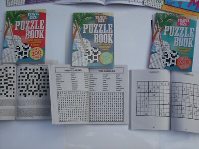 TRAVEL SIZE PUZZLE BOOK - CONTAINS WORD SEARCH, CROSSWORD & SUDOKU PUZZLES - NEW