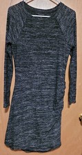 Banana Republic Black Grey Heathered Fitted Sweater Dress Size S