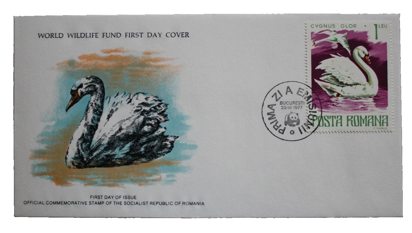 World Wildlife Fund (WWF) First Day Cover Romanian Stamps
