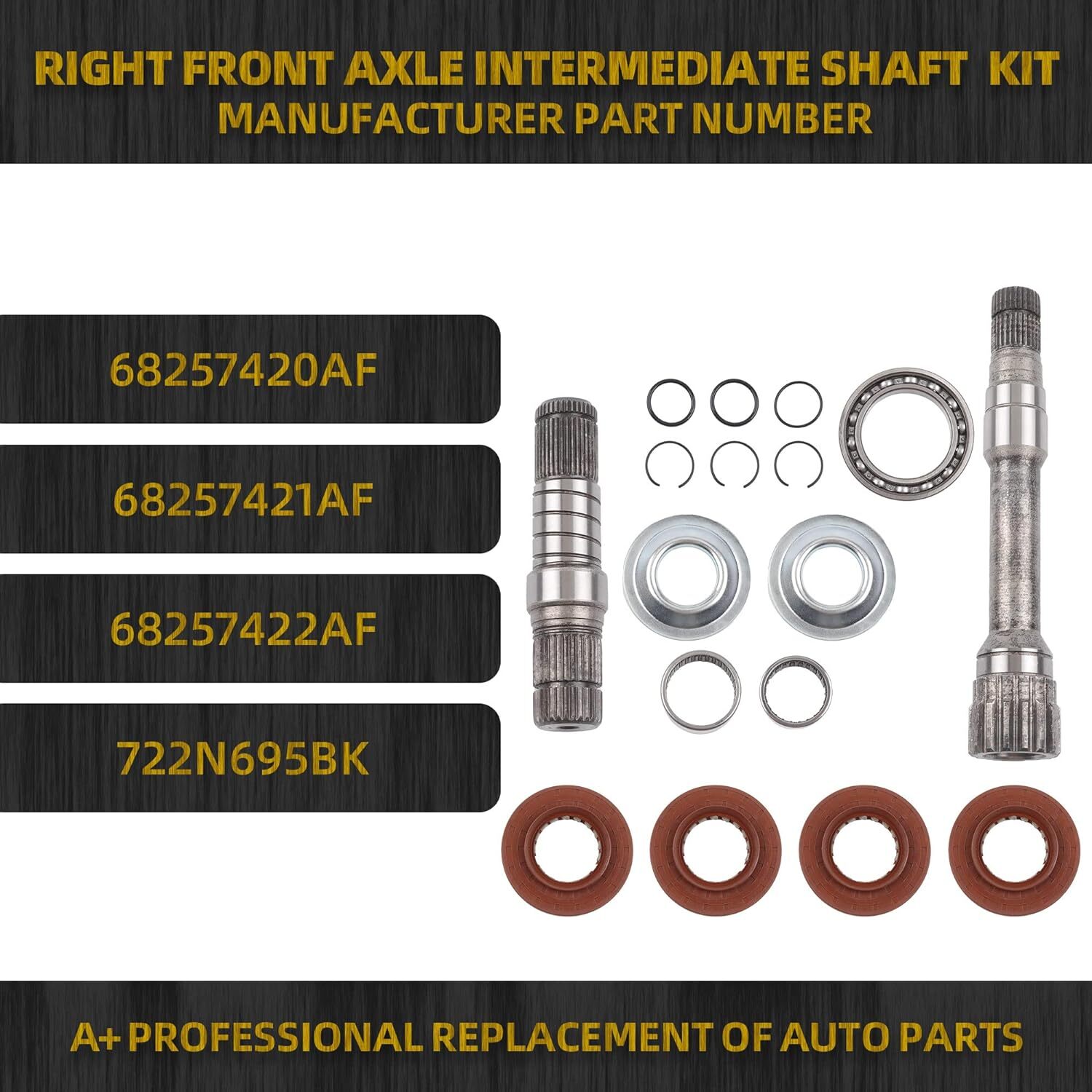 Front Right Axle Intermediate Shaft Inner Shaft Kit For 20122022 Dodge
