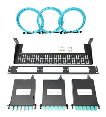 1U 19'' 36 Port 3 LGX OM3 MTP Cassette Patch Panel and Cable Kit