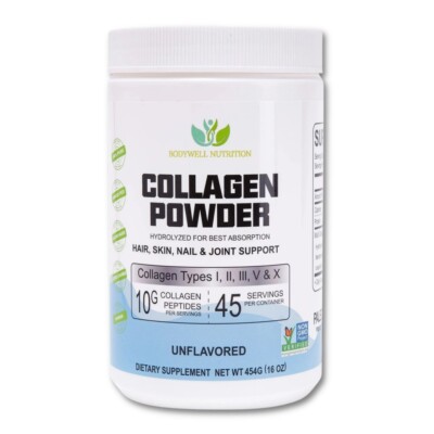 3 lb. Multi-collagen Hydrolyzed Peptides Powder - 16oz (pack of 3)